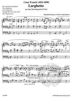 Larghetto aus dem Streichquartett D-Dur von Cesar Franck 