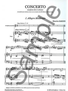 Concerto pour Saxophone Alto et Piano [éd. Bg] von Maurice Bardin 