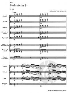Sinfonie Nr. 2 D 125 von Franz Schubert 