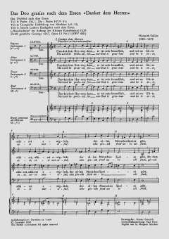 Das Deo gratias nach dem Essen (Heinrich Schütz) 