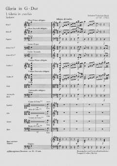 Gloria in G CW E 4 von Johann Christian Bach 