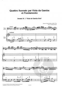 Quattro Suonate par Viola da Gamba et Fondamento von Johann Friedrich Ruhe im Alle Noten Shop kaufen (Partitur)