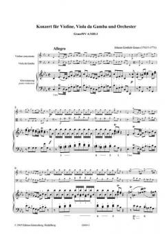 Konzert für Violine, Viola da Gamba und Orchester von Johann Gottlieb Graun im Alle Noten Shop kaufen
