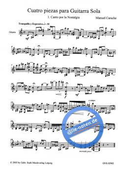 Cuatro piezas para Guitarra Sola von Manuel Carcache 