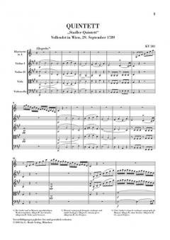 Klarinettenquintett A-dur KV 581 und Fragment KV Anh. 91 (516c) (W.A. Mozart) 