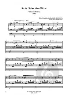Lieder ohne Worte für Orgel op. 62 von Felix Mendelssohn Bartholdy im Alle Noten Shop kaufen (Partitur)