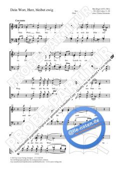 Dein Wort, Herr, bleibet ewig von Max Reger (Download) 