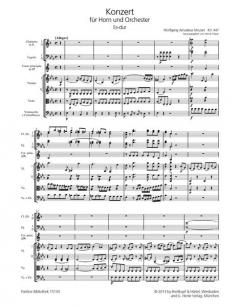 Konzert für Horn und Orchester Es-Dur KV 477 von Wolfgang Amadeus Mozart im Alle Noten Shop kaufen (Partitur)