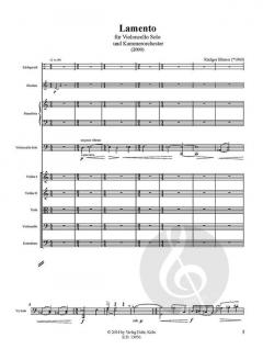 Lamento von Rüdiger Blömer für Violoncello solo und Kammerorchester im Alle Noten Shop kaufen (Partitur)