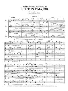 Suite F-Dur von Wolfgang Amadeus Mozart für Holzbläser Quartett im Alle Noten Shop kaufen