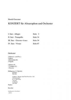 Konzert Alt-Saxophon und Orchester GeWV 153 (1992) von Harald Genzmer im Alle Noten Shop kaufen (Partitur)