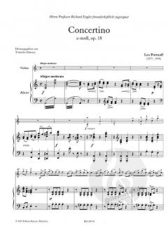 Concertino a-moll op. 18 von Leo Portnoff für Violine und Klavier im Alle Noten Shop kaufen