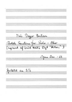 Poetisk Sonatine op.200 von Niels Viggo Bentzon für Oboe solo im Alle Noten Shop kaufen