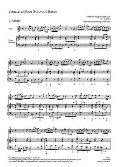 Sonate für Oboe und Basso continuo von Gottfried August Homilius im Alle Noten Shop kaufen