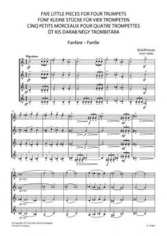 Five Little Pieces for four Trumpets von Istvan Bogar im Alle Noten Shop kaufen