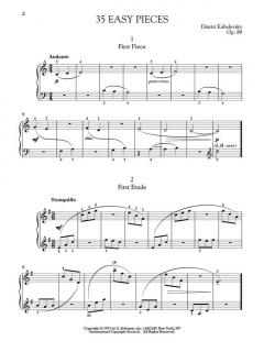 35 Easy Pieces, Op. 89 For Piano von Dmitrij B. Kabalevski 