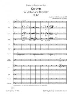 Konzert für Violine und Orchester von Ludwig van Beethoven im Alle Noten Shop kaufen