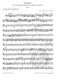 Konzert in d-moll BWV 1052 von Johann Sebastian Bach für Cembalo und Streichorchester im Alle Noten Shop kaufen (Einzelstimme) - OB4311-VC