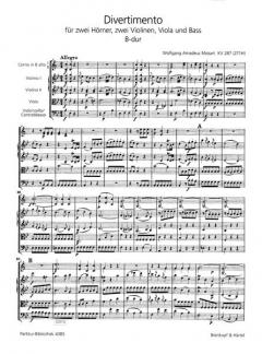 Divertimento B-Dur KV 287 von Wolfgang Amadeus Mozart 