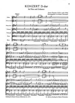 Konzert für Flöte und Orchester in D-Dur von Anton Stamitz im Alle Noten Shop kaufen (Partitur)