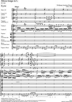Missa longa in C-Dur KV 262 von Wolfgang Amadeus Mozart (Download) 