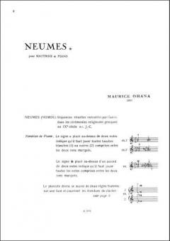 Neumes Hautbois / Piano von Maurice Ohana 