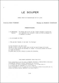 Le Souper Chant / Piano von Franz Constant 
