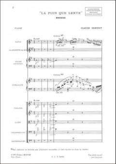 Plus Que Lente Partition (En Location) (Claude Debussy) 