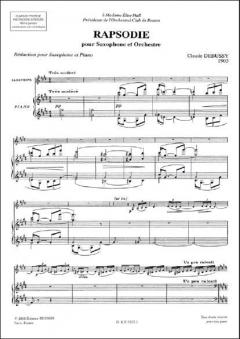 Rhapsodie, pour Saxophone et Orchestre Transcripti von Claude Debussy 