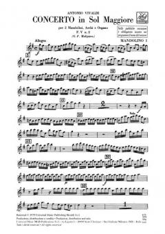 Concerto G Major 2 Mandolins Strings Continuo RV532 Parts Fv#2 T104 (Antonio Vivaldi) 