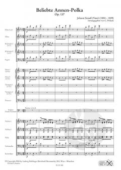 Beliebte Annen-Polka op. 137 von Johann Strauss (Vater) für Orchester - Originalfassung im Alle Noten Shop kaufen (Partitur)