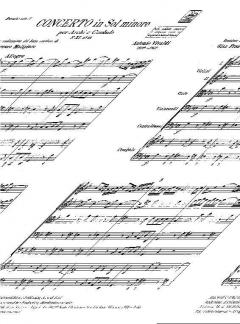 Concerto G Minor Strings Continuo Rv157 Score Fxi#21 T182 (Antonio Vivaldi) 
