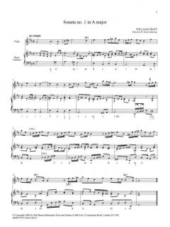 Three Sonatas For Violin & Continuo von William Croft im Alle Noten Shop kaufen