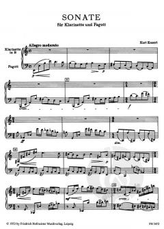 Sonate op. 15 von Kurt Kunert für Klarinette und Fagott im Alle Noten Shop kaufen