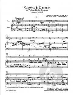 Konzert d-moll von Felix Mendelssohn Bartholdy für Violine und Streicher (1822) im Alle Noten Shop kaufen