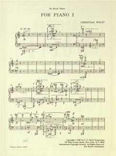 For Piano I von Christian Wolff für Klavier solo im Alle Noten Shop kaufen