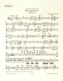 Streichquartett Nr. 2 von Friedrich Goldmann für Violine, Viola, Violoncello und Kontrabass (Auftragswerk der Berliner Festwochen) im Alle Noten Shop kaufen (Stimmensatz)