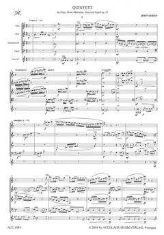 Bläserquintett op.23 von John Simon 